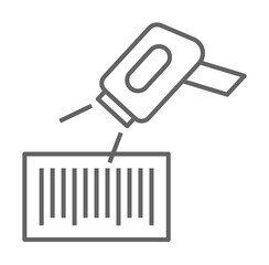 Bar code scanner, mall icon illustration on transparent background