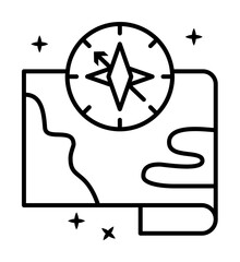 Compass maps icon illustration on transparent background