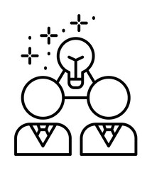 People light bulb idea icon illustration on transparent background