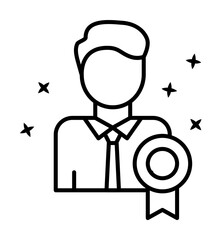 Award man business icon illustration on transparent background