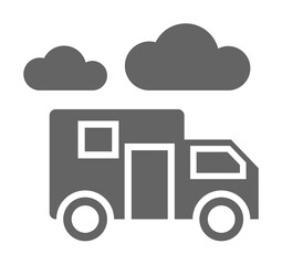 Music festival, car, camping, trailer icon illustration on transparent background