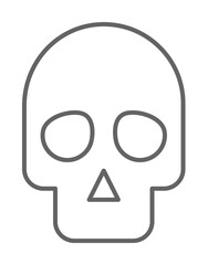 Skull, nasty outline icon illustration on transparent background
