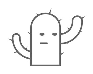 Cactus, nasty outline icon illustration on transparent background