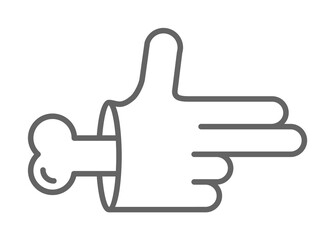 Hand gun, nasty outline icon illustration on transparent background