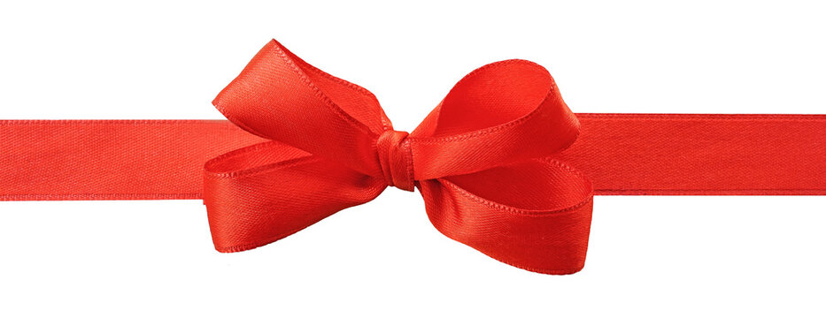 png red ribbon bow on clear background
