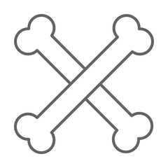 Bones, nasty outline icon illustration on transparent background