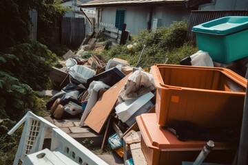 Moving house garbage disposal. Photo generative AI