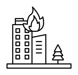 Fire, building icon illustration on transparent background