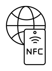 Global, phone, nfc icon illustration on transparent background