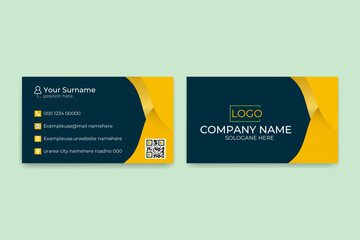 Business card design set template for company corporate style. yellow color. Vector illustration