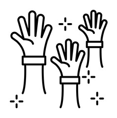 Volunteer hands icon illustration on transparent background