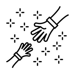 Help hands icon illustration on transparent background
