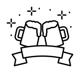 Beer, Oktoberfest icon illustration on transparent background