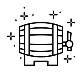 Barrel, beer icon illustration on transparent background