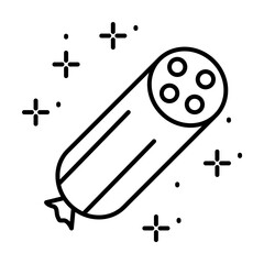 Salami, food icon illustration on transparent background