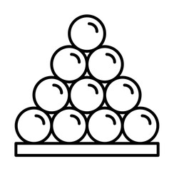 Round shot, pirate icon illustration on transparent background