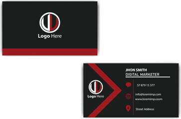 Black and Red modern corporate identity business card design template