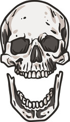 Skull vector for halloween design. Skeleton head or bone brutal skull.