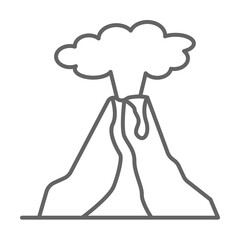 Prehistoric volcano icon illustration on transparent background