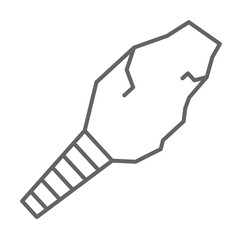 Prehistoric stone weapon icon illustration on transparent background