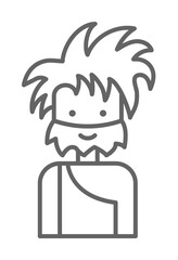 Prehistoric troglodyte icon illustration on transparent background