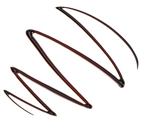 Chocolate sauce swirl isolated on a white background. Sweet chocolate syrup.