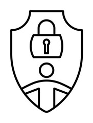 shield, human protection icon illustration on transparent background