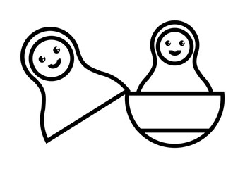 Russian, culture, doll, matrioshka icon illustration on transparent background