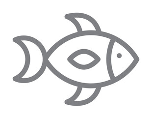 fish icon illustration on transparent background