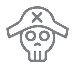pirate icon illustration on transparent background