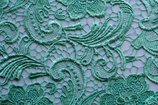 Vintage lace fabric with floral ornament, background with lace pattern.