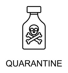 quarantine outline icon illustration on transparent background