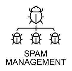 spam management outline icon illustration on transparent background