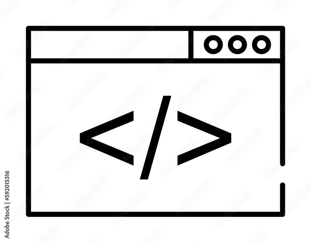 Poster web browser coding icon illustration on transparent background