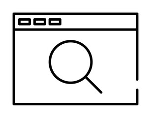 web browser search icon illustration on transparent background