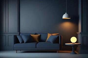 cozy living room with modern furniture and decor. Generative AI