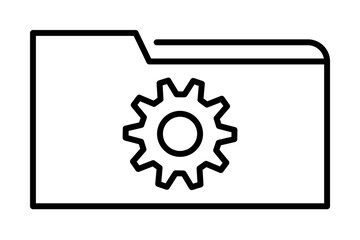 folder settings icon illustration on transparent background