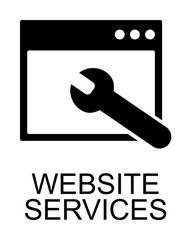 website services icon illustration on transparent background