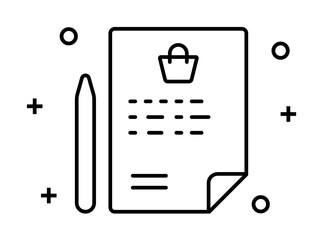 Contract shopping pen icon illustration on transparent background