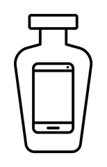 Detox, smartphone, digital icon illustration on transparent background