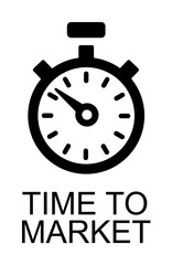 time to market icon illustration on transparent background