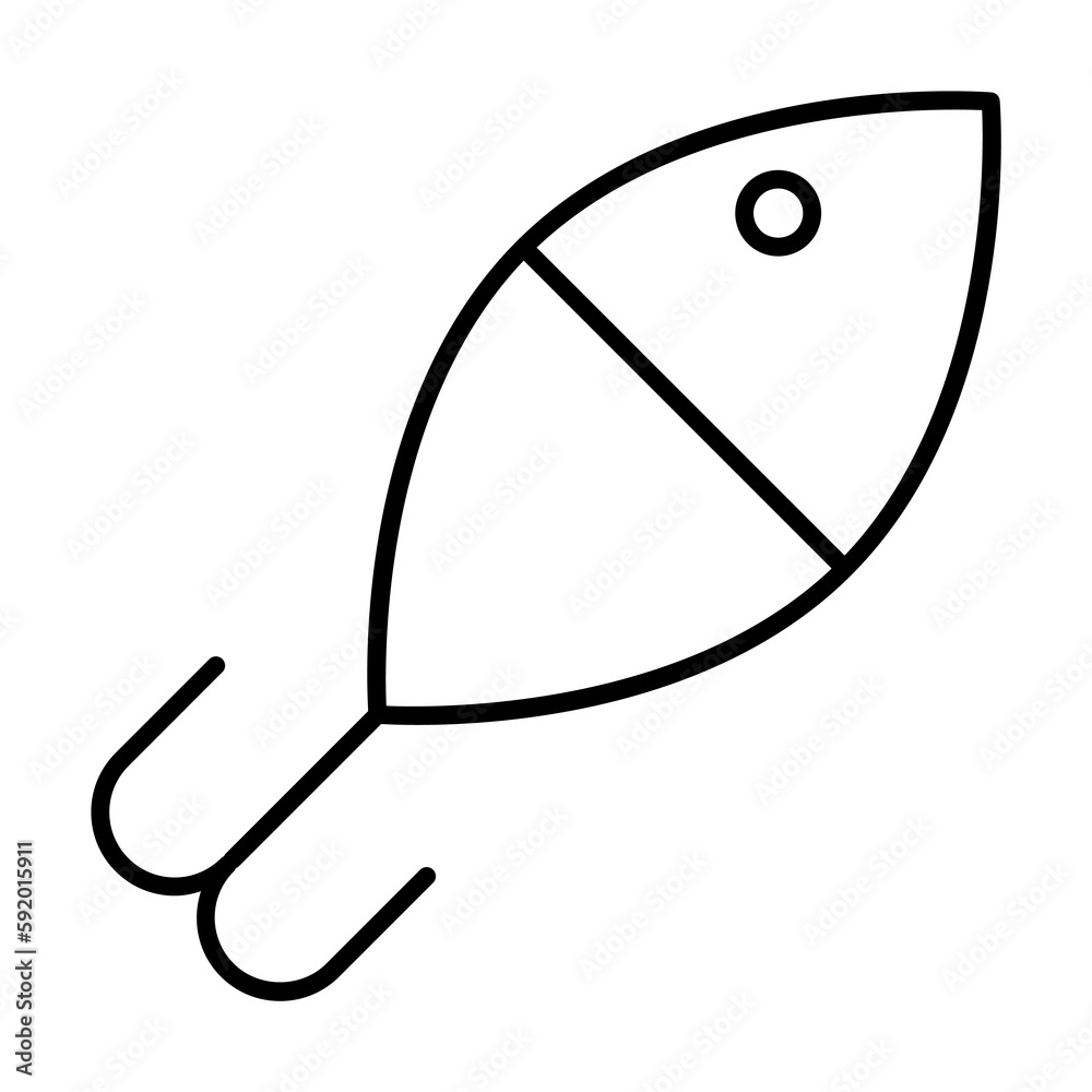 Sticker Fishing float outline icon illustration on transparent background