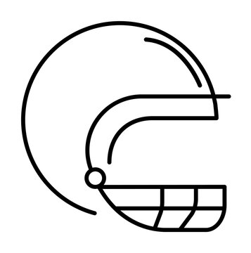 rugby helmet outline icon illustration on transparent background
