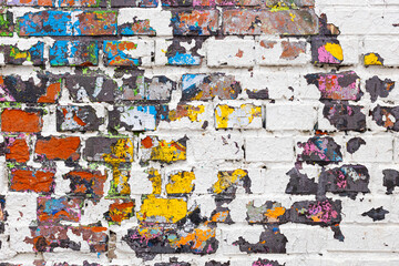 background in the form of a painted brick wall