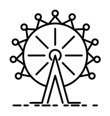 Ferris wheel dusk style icon illustration on transparent background
