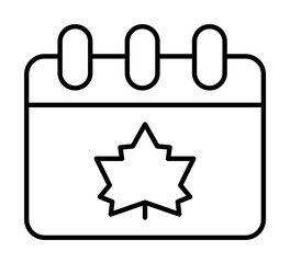 Autumn, calendar, date icon illustration on transparent background