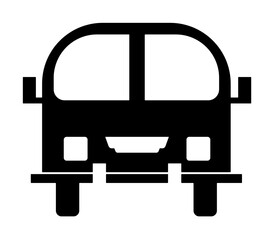 front view bus, car icon illustration on transparent background