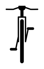 front view bicycle, transport icon illustration on transparent background