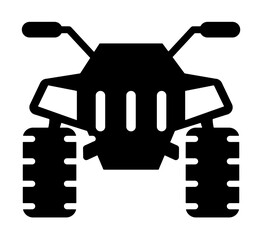 front view transport, quad bike icon illustration on transparent background