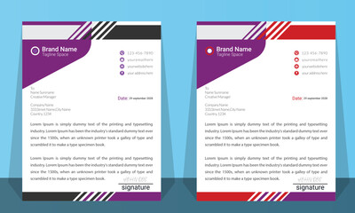 Creative & Modern Letterhead Design Template For business And Advertising.